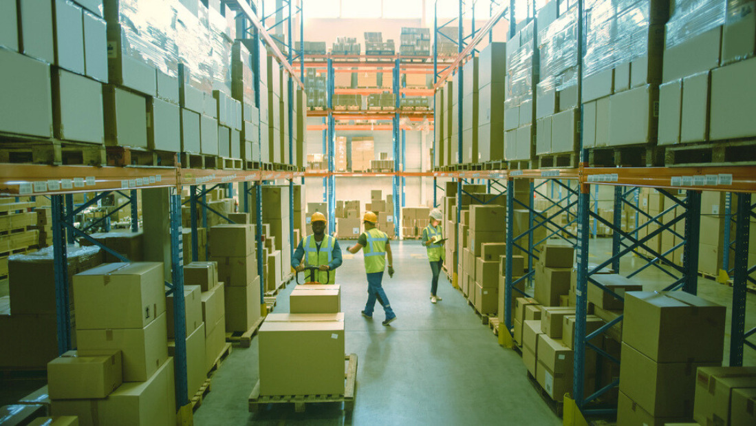 Warehouse employees at a Supplement Fulfillment 3PL Services facility