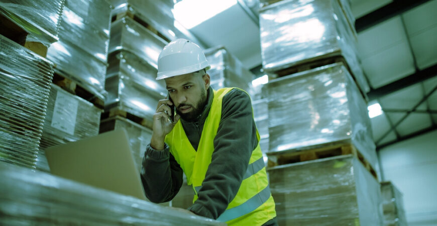 3PL warehouse employee going through the process of inventory management