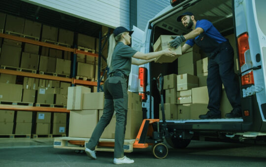 B&C logistic workers loading a truck