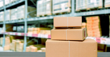 stack of shipping boxes for small parcel shipping